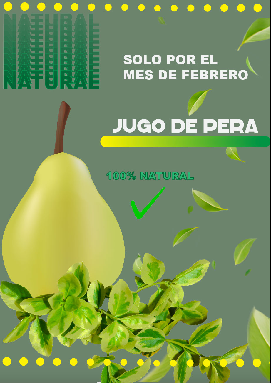 Afiche de Publicidad Jugo De Pera rendition image